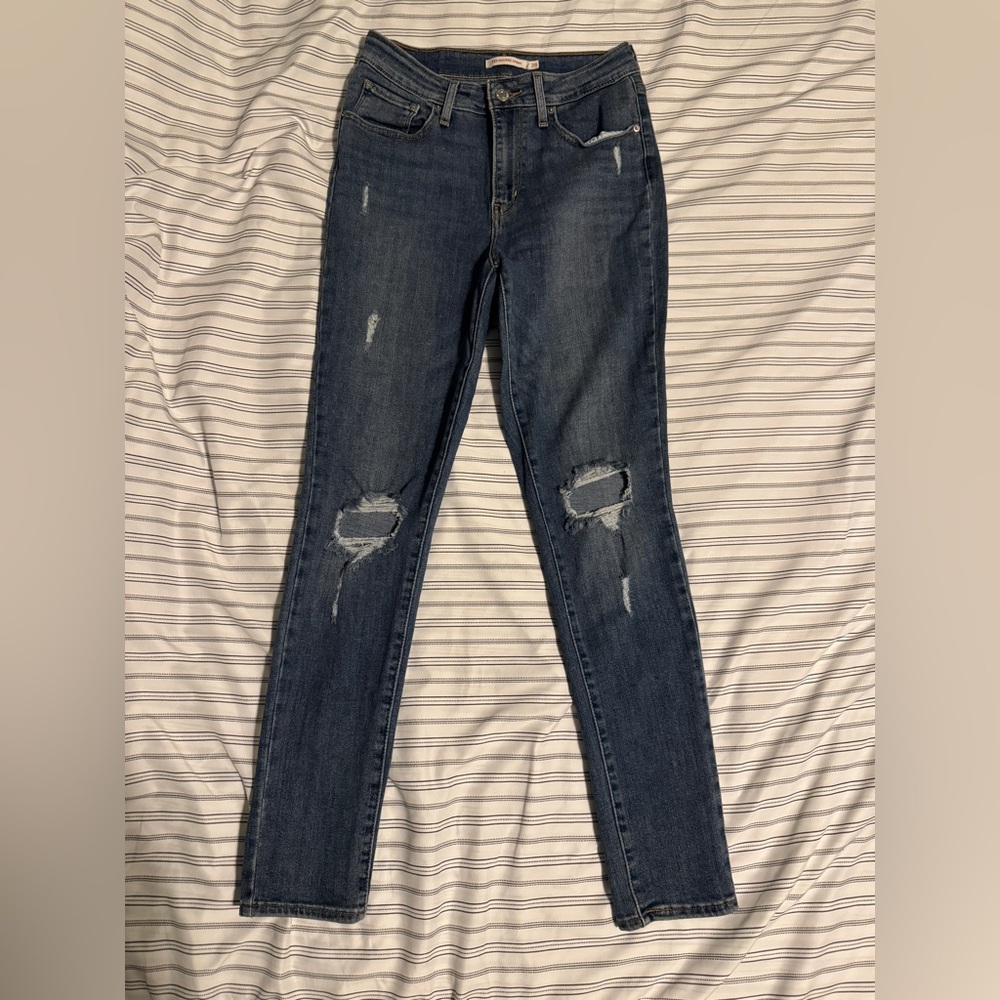 Levi’s Women's 721 High Rise Ripped Skinny Jeans